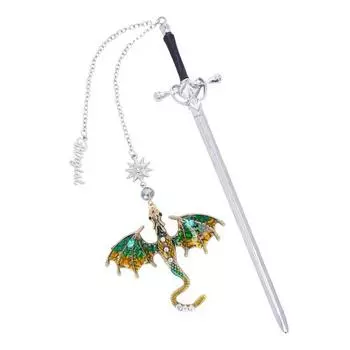 Четвертое крыло Закладка-дракон Фэнтези Дракон Разделитель страниц Крутая металлическая закладка Подарок для чтения для мужчин женщин Книжный червь F