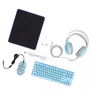 Четыре игровых комплекта для компьютера с высокочувствительной RGB-подсветкой, шестью уровнями DPI, легким и удобным