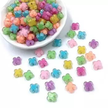 Четыре лепестка цветка свободные бусины свободные бусины цветочные свободные бусины DIY ювелирные изделия аксессуары для браслета серьги изготовление 20 шт модные бусины аксессуары оранжевый