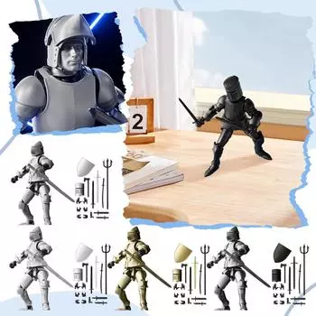 Четыре магнита шарнир подвижная 3D печатная кукла игрушка, креативный декомпрессионный настольный орнамент One Size чёрный