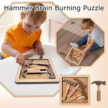 Четыре молотка супер-жесткая головоломка, сжигающая мозг, развивающие игрушки для снятия стресса, креативные, деревянный подарок на день рождения One Size