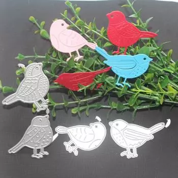 Четыре птичьих узора дизайна, металлические штампы, сделай сам, скрапбукинг, тиснение, трафарет, бумага, шаблон для альбома серебряный