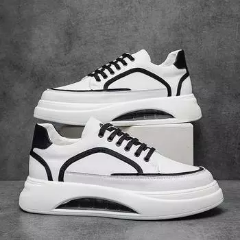 Четыре сезона, белые туфли, мужская модная обувь, подходящая по цвету, на воздушной подушке, с мягкой подошвой, с низким верхом, универсальная спортивная и повседневная обувь 38