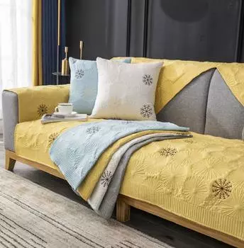 Четыре сезона, деревенская ткань, вышитая диванная подушка, простая нескользящая одинарная, двойная, тройная комбинированная диванная подушка, подлокотник, полотенце 45x45 Pillowcase1