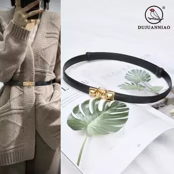 Четыре сезона Доступно Женский Пряжка Регулируемый Эластичный Кожаный Ленивый Пояс Аксессуары Для Пояса Свитер Пальто Костюм Украшения Тонкий Ремень 55-97cm