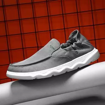 Четыре сезона Ice Silk Canvas Shoes Мягкая подошва Одна педаль Дышащая Удобная повседневная обувь Модная универсальная Простая ленивая обувь Spot 39