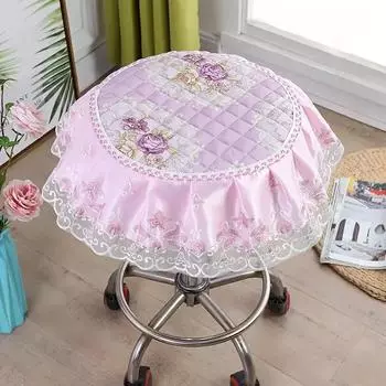 Четыре сезона кружевная круглая подушка, табурет, круглая подушка для стула, плюшевые утолщенные подушки, подушка для стула, подушка для сиденья, чехол для табурета для дома Diameter 30cm 11.8in