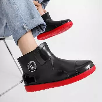 Четыре сезона модная обувь для рыбалки большой размер водонепроницаемые дождевые туфли с высоким верхом рукавом пара средних ботинок 36