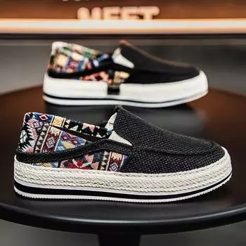 Четыре сезона можно носить Мужские 2025 Повседневные Удобные Дышащие Тренд Платформа Подошва Модные Универсальные Ежедневные Новые Мужские Туфли 39