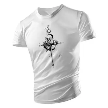 Четыре сезона мужская модная повседневная спортивная футболка с коротким рукавом с 2D-принтом мужские инновационные топы с круглым вырезом для улицы быстросохнущие S