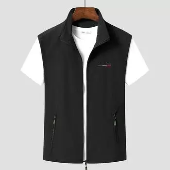 Четыре сезона мужской тонкий жилет водонепроницаемый быстросохнущий дышащий многокарманный функциональный жилет куртка повседневная рабочая одежда мода M