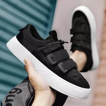 Четыре сезона низкие туфли с толстой подошвой молодежная мода эластичная мужская обувь уличный спортивный тренд ленивые одинарные туфли G01 39