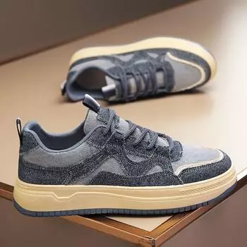 Четыре сезона новые модные повседневные туфли на низкой платформе с завязками джинсовые туфли в стиле ретро повседневные студенческие туфли для досок 39