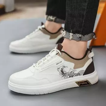 Четыре сезона новые мужские туфли кожаные туфли на плоской подошве удобные дышащие маленькие белые туфли студенческие низкие повседневные туфли 39