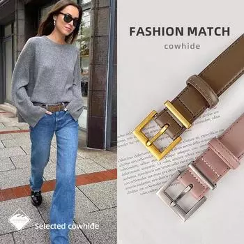 Четыре сезона новый кожаный женский ремень простой ретро женский ремень с джинсами повседневные брюки ширина 2.8 см 105cm