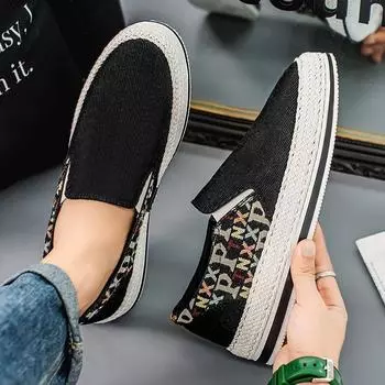 Четыре сезона однотонные соломенные вельветовые туфли для рыбалки, обувь для отдыха на природе, ленивые туфли с одной педалью, модная мужская обувь 39