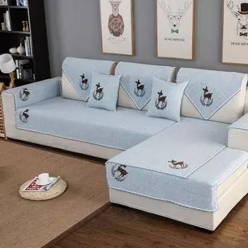 Четыре сезона однотонный хлопок и лен диванная подушка простая современная спинка дивана подлокотник полотенце гостиная универсальная 70*70