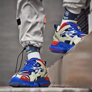 Четыре сезона популярной обуви для пап, звезда той же модной марки, универсальная мужская обувь для улицы, толстая подошва, усиливающая повседневную спортивную обувь 36