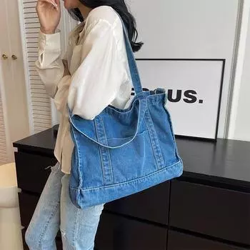 Четыре сезона универсальная большая вместительная сумка для отдыха из денима «все в одном»