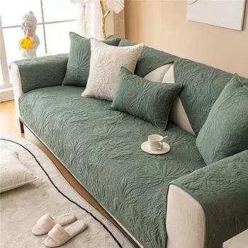 Четыре сезона универсальная хлопковая стеганая диванная подушка с вышивкой в виде листьев однотонная современная нескользящая диванная подушка полотенце 70*70