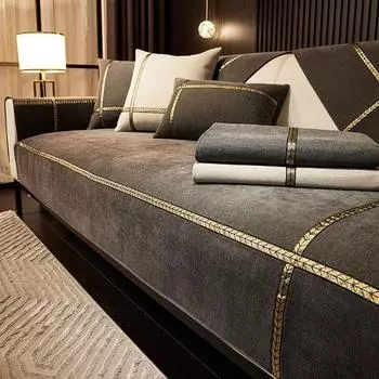 Четыре сезона универсальная однотонная синель с рисунком пшеницы, подушка для дивана, современный простой нескользящий чехол на сиденье дивана 70*70cm