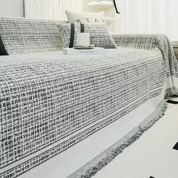 Четыре сезона универсальная подушка для дивана простая ретро-чехол для дивана тканевая подушка нескользящая антицарапающая полотенце для дивана 180*180cm