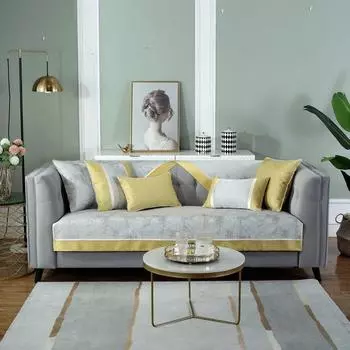 Четыре сезона универсальная синельная жаккардовая диванная подушка современная простая строчка контрастного цвета диванная подушка Полотенце 70*70