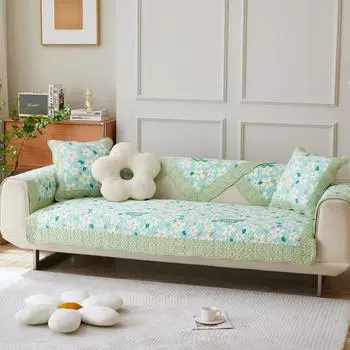 Четыре сезона Универсальная ткань напечатанный хлопок диванная подушка спинка чехол ткань свежий маленький цветочный нескользящий диванный чехол 70*70cm