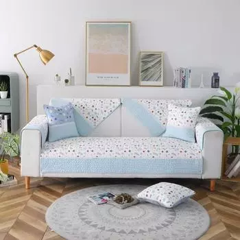 Четыре сезона универсальные корейские стильные хлопковые печати шить диванные подушки пасторальный цветочный нескользящие чехлы для диванных подушек 70*70