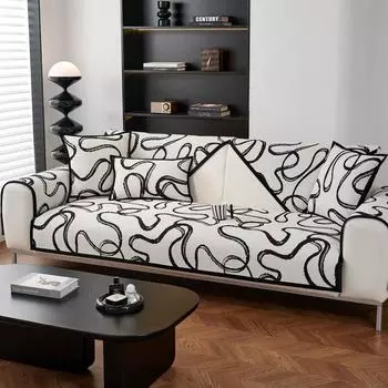 Четыре сезона универсальный чехол для дивана из шенилла с клетчатым принтом, диванные подушки, коврики, протекторы, чехлы для гостиной A 70x70