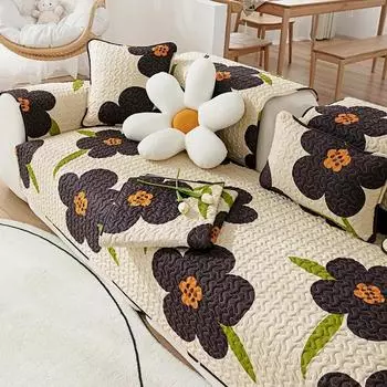 Четыре сезона универсальный диван полотенце хлопковый чехол для дивана подушка цветок противоскользящий анти кошачий царапины хлопковый чехол для дивана для гостиной 70x70