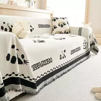 Четыре сезона Универсальный двухсторонний диван-полотенце из синели Нескользящий пыленепроницаемый всеобъемлющий чехол Тканевый чехол Одеяло Милый чехол для дивана с мультяшным рисунком 180*130cm