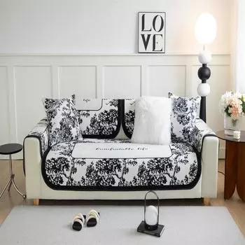 Четыре сезона Универсальный однотонный диван-подушка Нескользящий Новый стиль Чехол для дивана Всеохватывающий шенилл Простой чехол Ткань 70x70