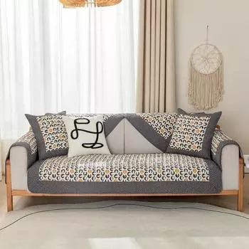 Четыре сезона универсальный стираный твил хлопок набивной стеганый мультяшный диванная подушка простой нескользящий диванная подушка чехол для полотенца 70*70cm