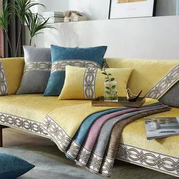 Четыре сезона Универсальный высококачественный твердый деревянный китайский диван-подушка скандинавский нескользящий износостойкий задний диван-покрывало ткань 45x45cm pillowcase розовый