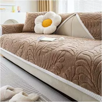 Четыре сезона универсальный жаккардовый плюшевый диванный полотенце нескользящий простой современный гостиная задний полотенце чехол ткань Г-образная диванная подушка A 70x70