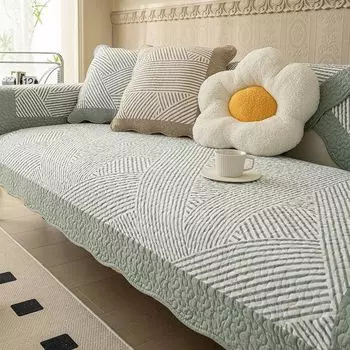 Четыре сезона Все хлопковые Нескользящие Подушки для дивана Чистый хлопок Минималистичный Современный Летняя подушка Основные ткани Кожаный чехол для дивана Покрывало Полотенце First Green 45*45cm pillow case