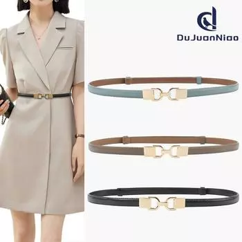 Четыре сезона в наличии 2024 года, новый женский регулируемый пояс из натуральной кожи, утягивающий пояс, подходящая юбка, платье, джинсовая юбка 60-80cm