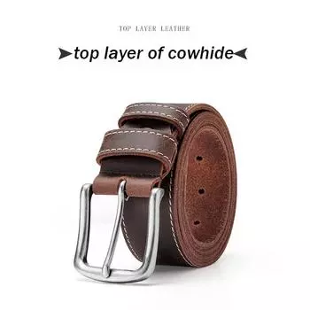 Четыре сезона в наличии мужской кожаный ремень с пряжкой из натуральной кожи с масляным воском, мужской кожаный ремень растительного дубления 90-120cm