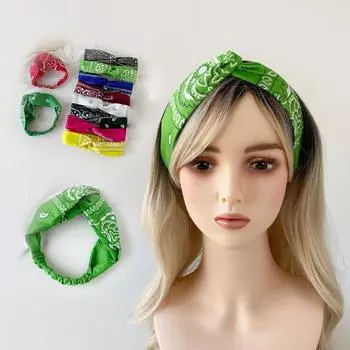Четыре сезона в наличии новые резинки для волос портативный кожаный ремешок модный тренд кешью цвет блокированный узел платок для головы 28*7CM