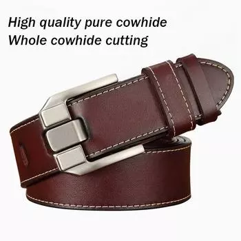 Четыре сезона в наличии новый кожаный ремень мужской пряжка игольчатая молодежный ретро повседневный джинсовый ремень высококачественный кожаный брендовый ремень 125cm