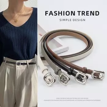 Четыре сезона в наличии новый кожаный женский тонкий ремень кожаный универсальный модный женский простой джинсовый женский ремень 105cm