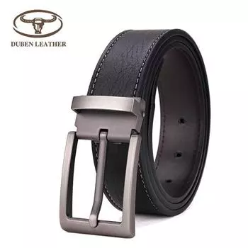 Четыре сезона в наличии новый мужской деловой универсальный ремень из коровьей кожи с двойной лентой и пряжкой-иглой для подарка 120cm