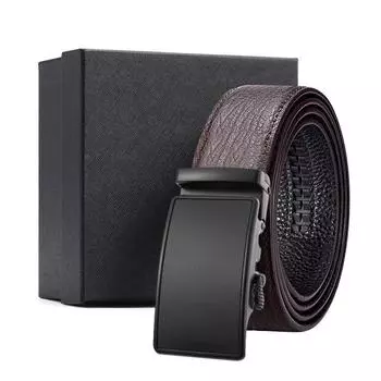 Четыре сезона в наличии новый мужской кожаный ремень с защитой от воды, автоматический ремень с пряжкой из рифленой кожи, деловой подарочный ремень для брюк 120cm