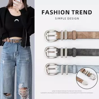 Четыре сезона в наличии новый натуральный кожаный женский ремень кожа в паре с джинсами повседневные брюки женский ремень для брюк модный универсальный женский ремень 105cm