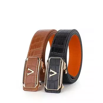 Четыре сезона в наличии новый ремень из натуральной кожи мужской деловой досуг напечатанный взрывоопасный устойчивый к царапинам и износостойкий ремень с буквами 105cm