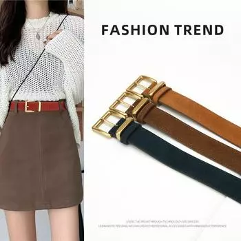 Четыре сезона в наличии новый ремень с пряжкой-иглой женская мода простой и универсальный платье джинсы декоративный кожаный матовый ремень 105cm