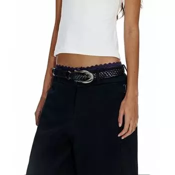 Четыре сезона в наличии новый ремень уличный будущий нишевый дизайнерский ремень тяжелый ремень с закрученной волной ретро кожаный ремень бойфренда 105cm