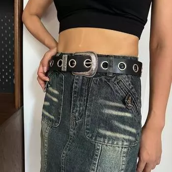 Четыре сезона в наличии новый ремень женский кожаный модный универсальный джинсовый ремень украшение с юбкой, костюмом, свитером талии крышка 80-100cm чёрный