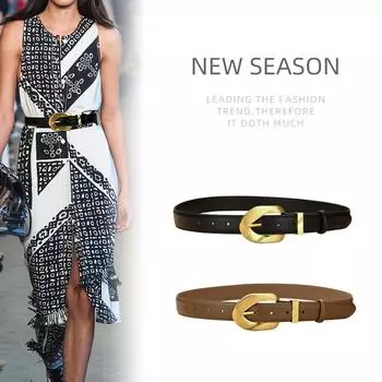Четыре сезона в наличии новый ретро кожаный ремень женский ремень для брюк универсальный ремень декоративный ремень пластиковая талия настоящий ремень 105cm